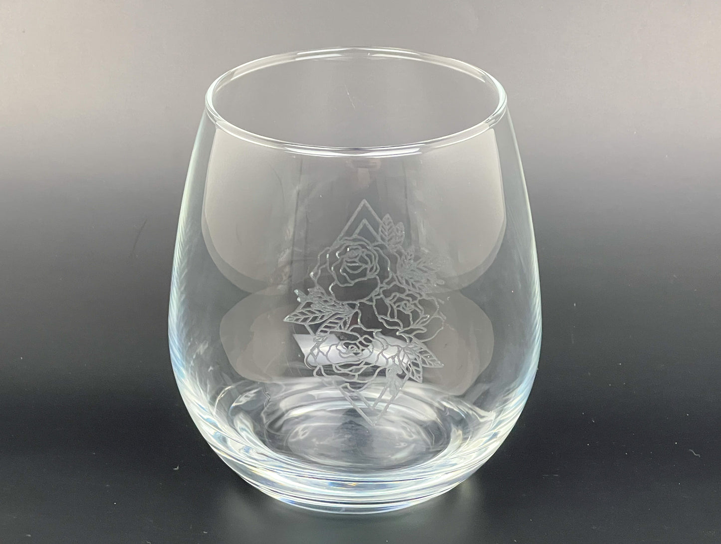 Engraved Stemless Wine Glass